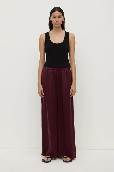 Pippa Silk Pant Merlot - Merlot
