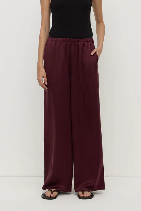 Pippa Silk Pant Merlot - Merlot