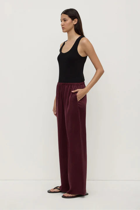 Pippa Silk Pant Merlot - Merlot