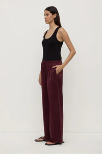 Pippa Silk Pant Merlot - Merlot