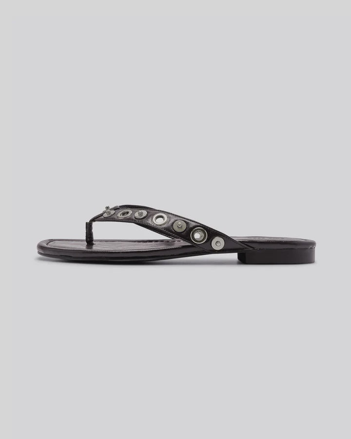 Eyelet Sandal - Burnt Coffee