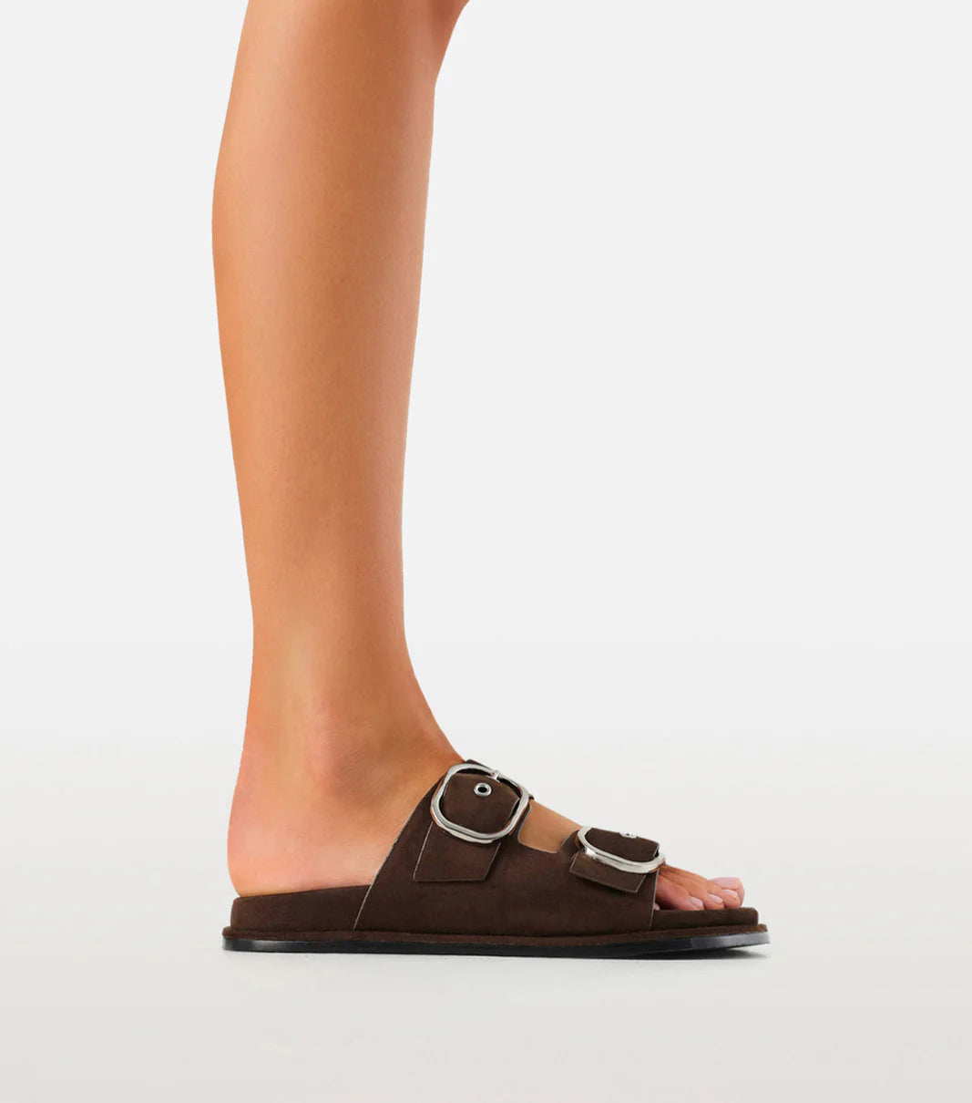 Rebeca Dark Cacao Suede Slide