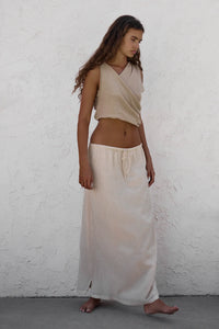 Textured Maxi Skirt - Stone