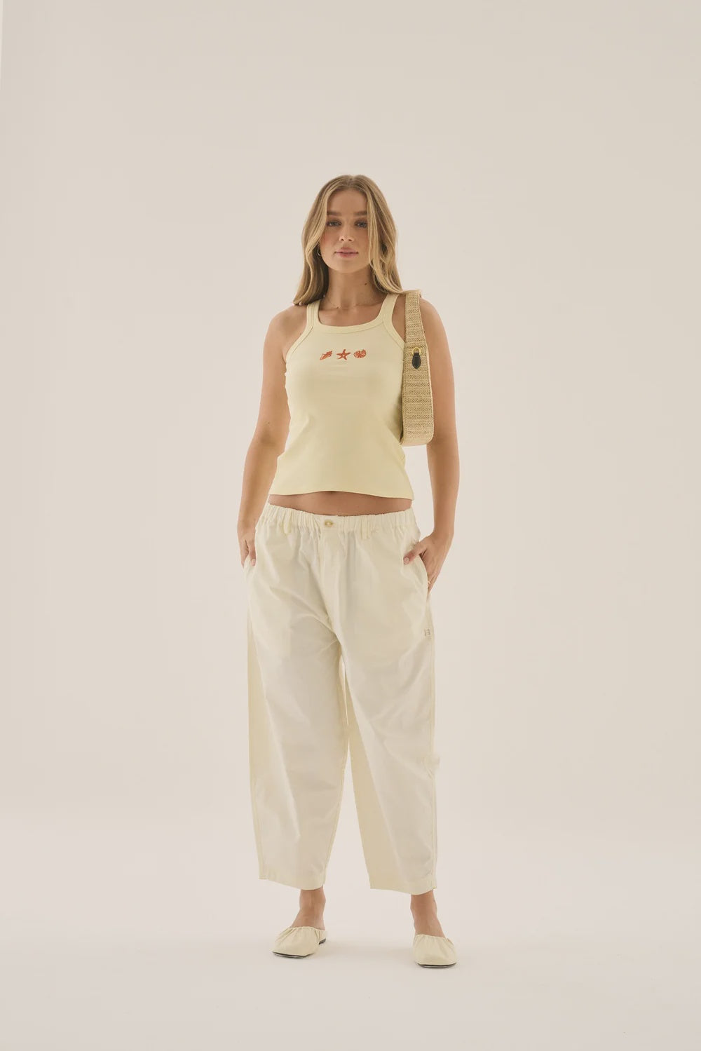 AJ Shell Tank Pastel Yellow
