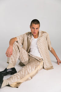 Jaquard Satin Vaycay Pant - Sand