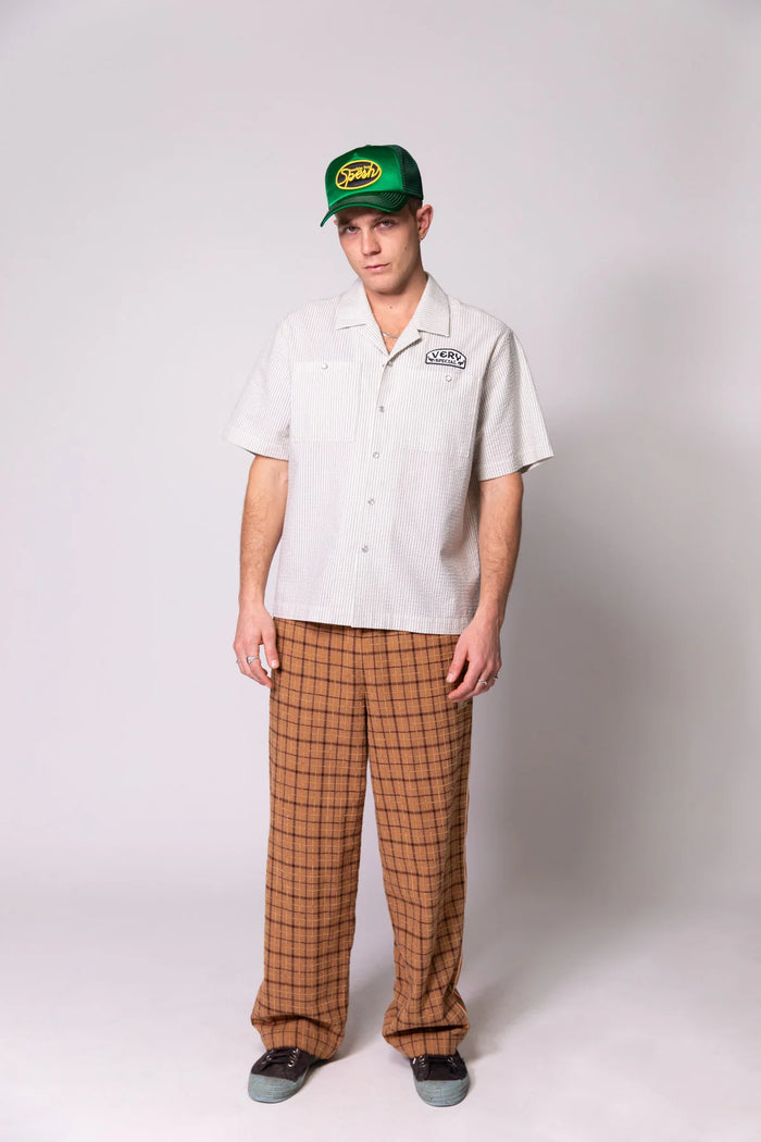 Wheat Seersucker Work Shirt