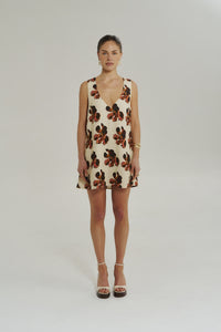 V NECK MNI DRESS - BUTTER FLEUR
