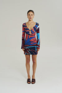AMIE LS MINI DRESS - BORDEAUX