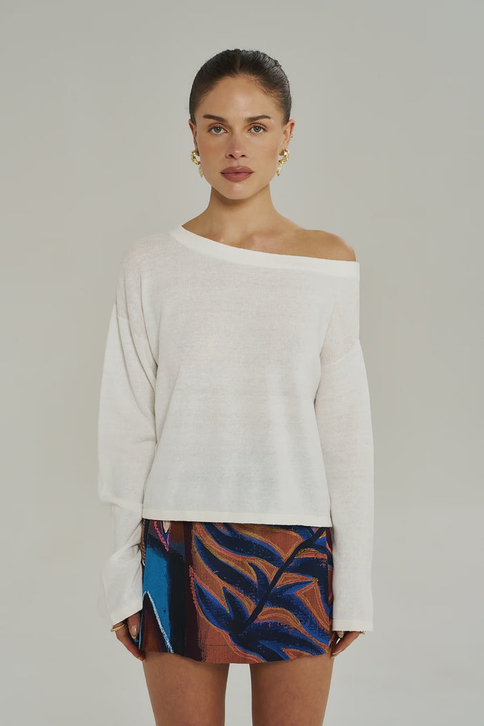 LOLA LS KNIT - VINTAGE WHITE