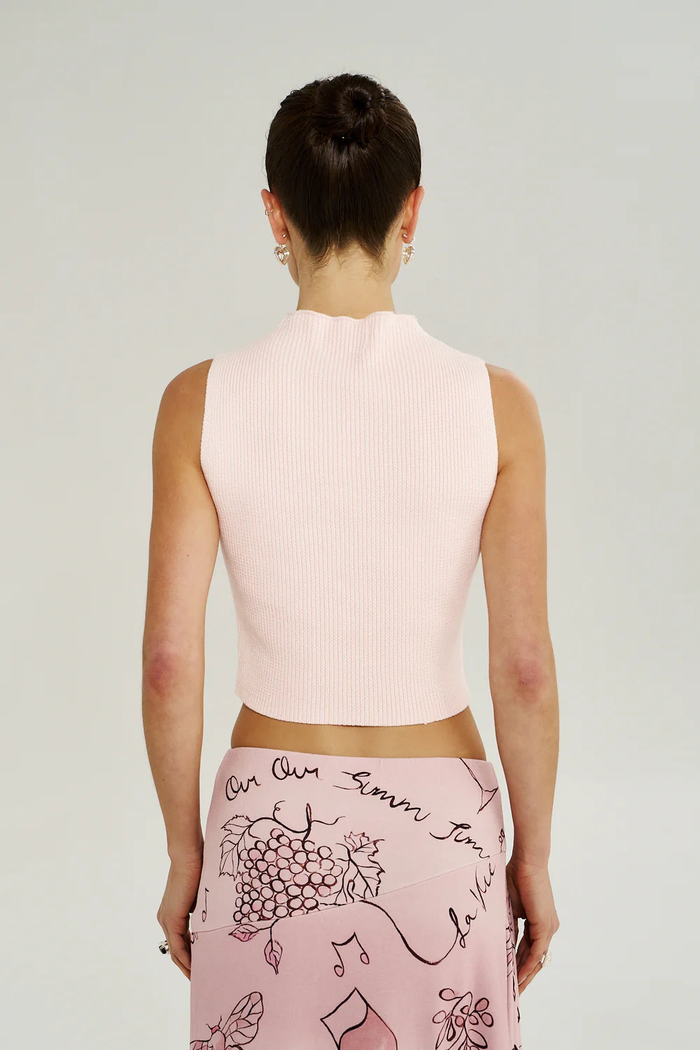 Knit High Neck Tank - Dusty Rose