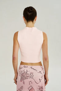 Knit High Neck Tank - Dusty Rose
