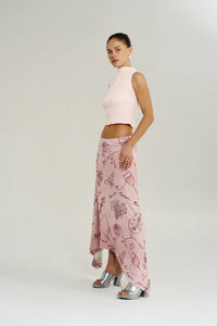 Knit High Neck Tank - Dusty Rose