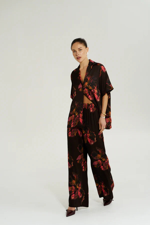 WIDE LEG PANT - CHOC PETALS