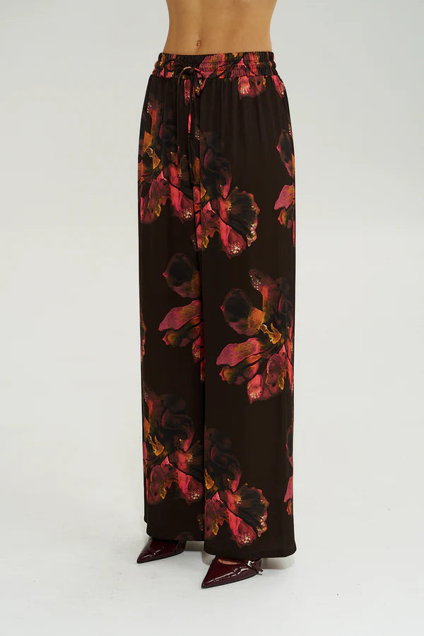 WIDE LEG PANT - CHOC PETALS
