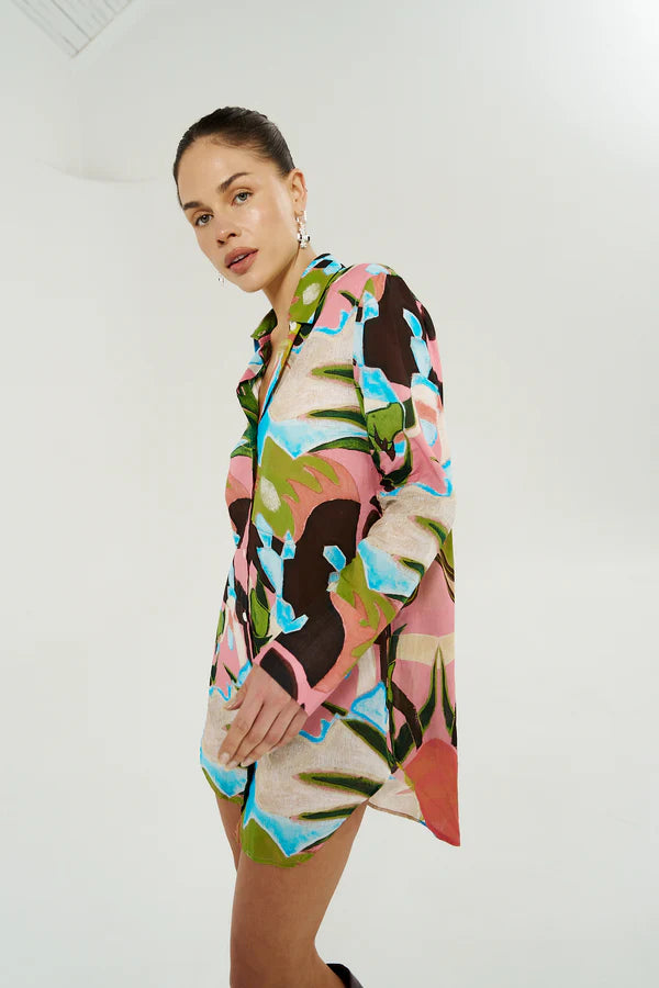 LS ASH SHIRT DRESS - WONDERLAND