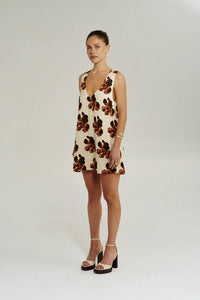 V NECK MNI DRESS - BUTTER FLEUR