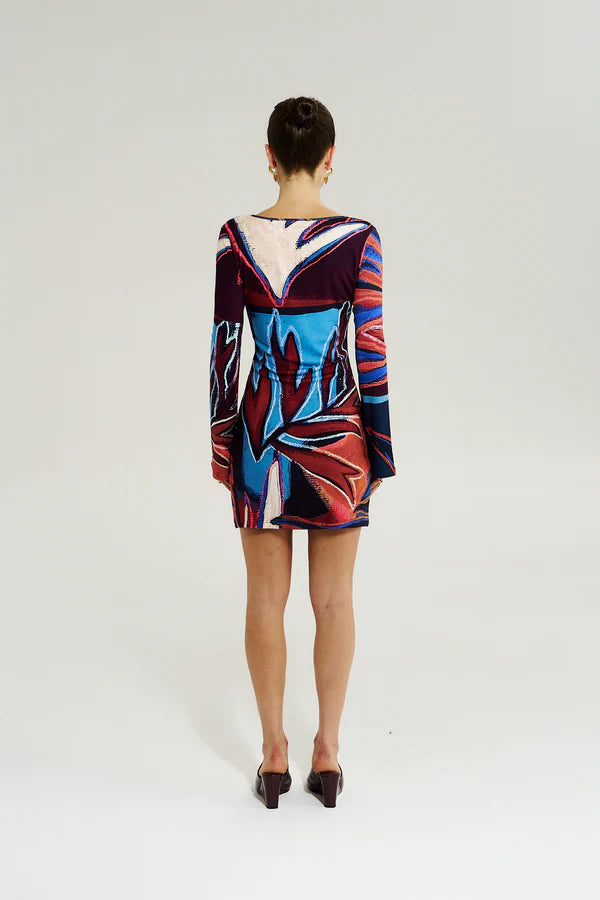 AMIE LS MINI DRESS - BORDEAUX
