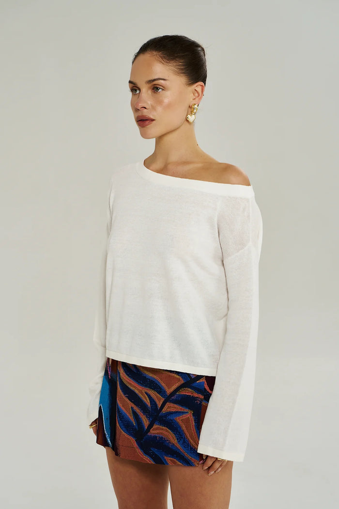 LOLA LS KNIT - VINTAGE WHITE
