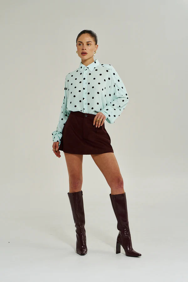 DOTTY LS SHIRT - PINOT DROP