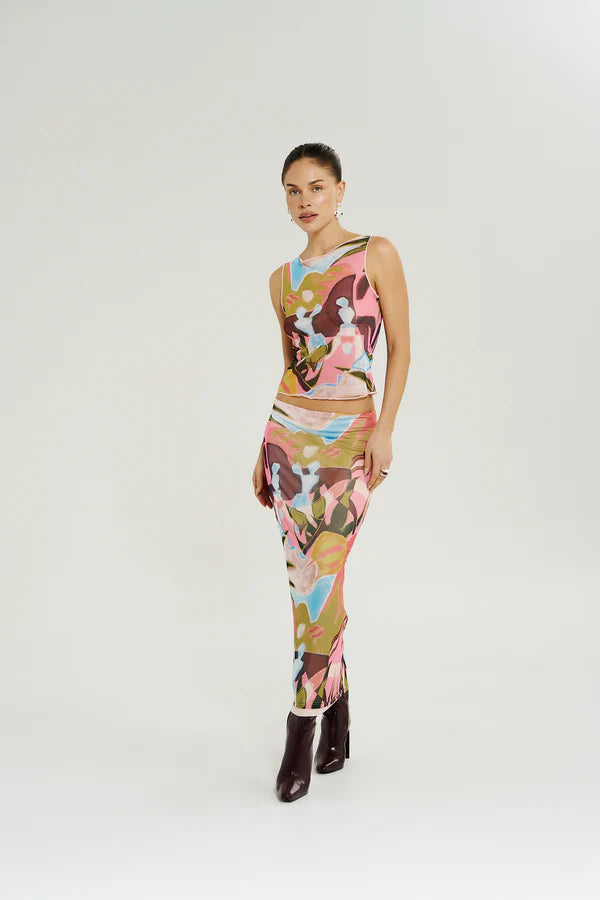 MESH MAXI SKIRT - WONDERLAND