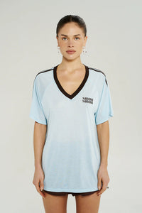 V NECK JERSEY TEE - ICE