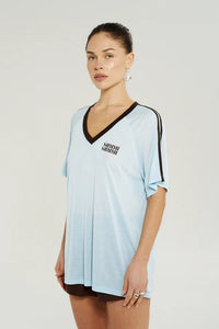 V NECK JERSEY TEE - ICE