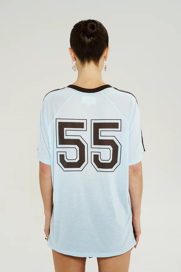 V NECK JERSEY TEE - ICE