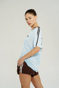 V NECK JERSEY TEE - ICE