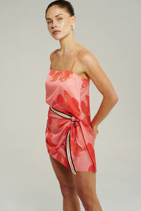 MINI WRAP SKIRT - PEACH PETALS