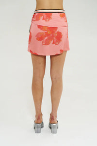 MINI WRAP SKIRT - PEACH PETALS