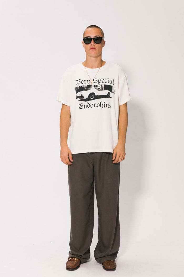 White Endorphins Waffle Tee