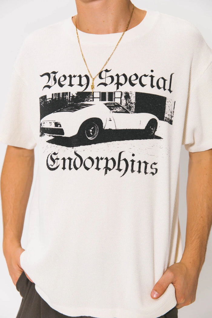 White Endorphins Waffle Tee