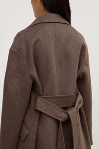 Sadie Single Breasted Wool Coat - Cocoa Marle