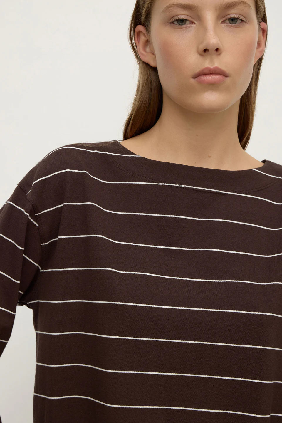 SCOUT LONG SLEEVE TEE  GANACHE CREAM STRIPE