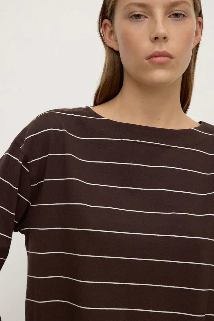 SCOUT LONG SLEEVE TEE  GANACHE CREAM STRIPE