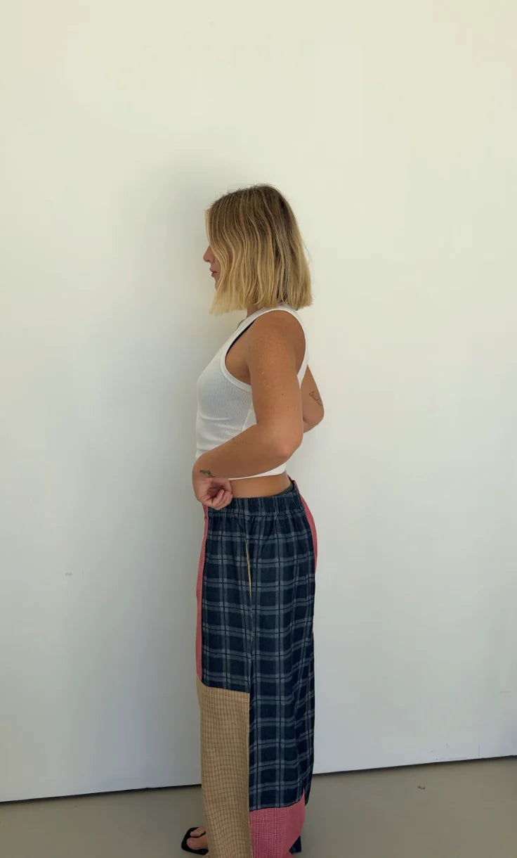 Olive checkerboard pant