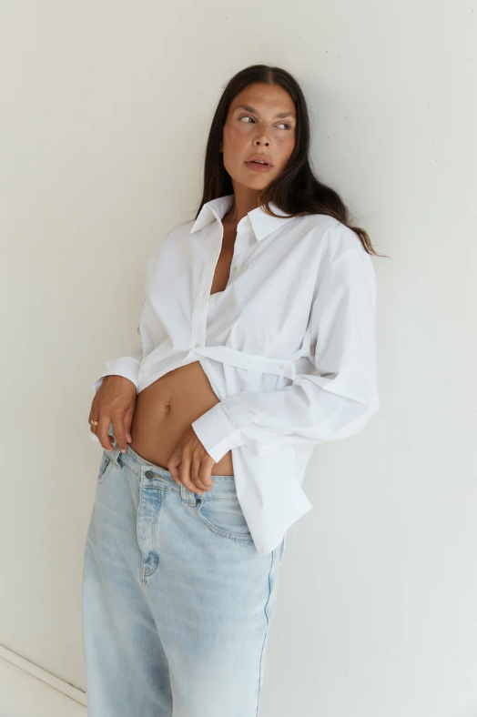 Button Up With A Twist - White