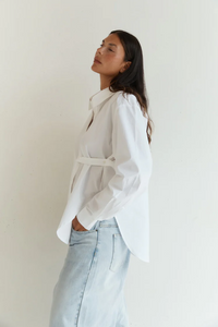 Button Up With A Twist - White