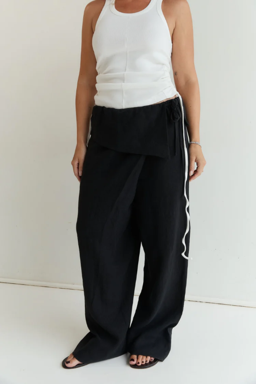 Foldover Pant - Black