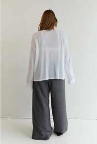 Cut Out L/S - White