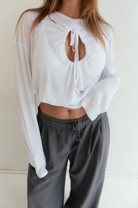 Cut Out L/S - White