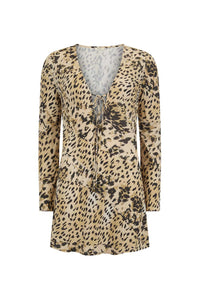 Snow Leopard Bias Mini Dress - Animal