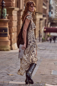 Snow Leopard Strappy Gown - Animal