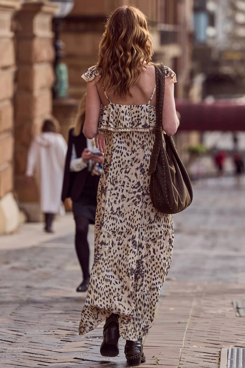Snow Leopard Strappy Gown - Animal