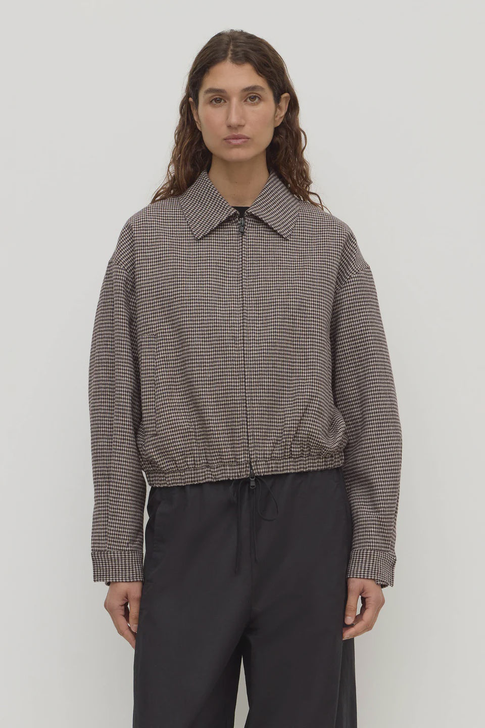 SOLANA WOOL JACKET BROWN BLACK CHECK