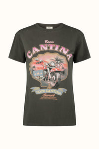 Coco Cantina Biker Tee - Charcoal