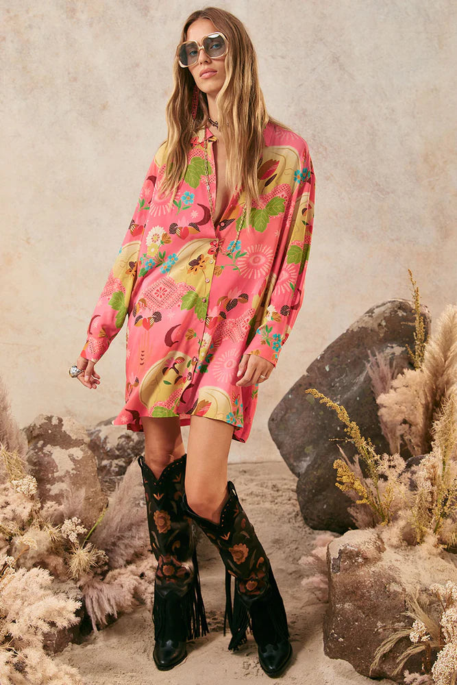 Libertine Shirt Dress - Cayenne