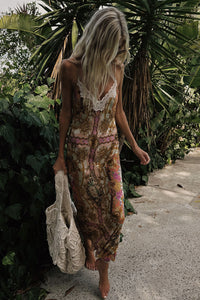 Lovers & Dreamers Strappy Maxi Dress - Champagne Peach