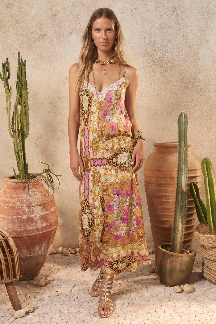 Lovers & Dreamers Strappy Maxi Dress - Champagne Peach