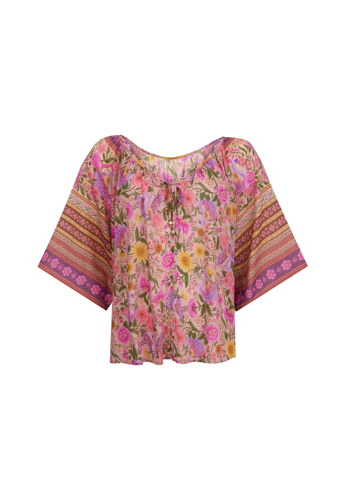 Swan Lake Short Sleeve Blouse - Lilac Rose
